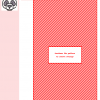Cross stitch pattern featuring a diagonal red and white striped design, with a small panda illustration and DMC & Anchor thread color key.