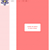 Image showing a cross stitch pattern featuring a red and white diagonal striped design. A small preview of a purple flower is also visible.