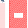 Cross stitch pattern featuring a red and white diagonal striped design, representing a stylized umbrella. DMC and Anchor thread color codes are listed.