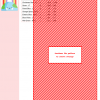 Image of a cross-stitch pattern featuring a diagonal red and white striped design. A color key and DMC thread codes are included.