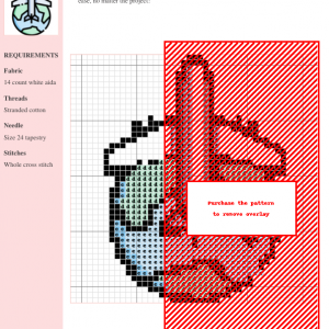 Cross stitch pattern depicting a charming airplane design, perfect for crafting enthusiasts. The pattern uses a variety of colors and whole cross stitches.