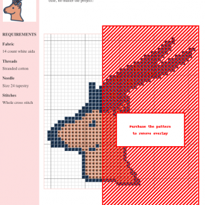 Cross-stitch pattern featuring an elegant gazelle design. The pattern uses DMC and Anchor threads and includes a color key.