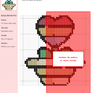 Cross stitch pattern of a cute flower in a pot, featuring a vibrant color palette and clear stitch symbols. The design is labeled 'Sprout'.