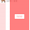 Image of a cross stitch pattern featuring a Saint Bernard dog. The pattern uses red and white diagonal lines as a background, with the full design obscured by an overlay.