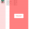 Cross stitch pattern showcasing a charming grocery bag design in red and white stripes. The pattern includes a color key and DMC thread numbers.