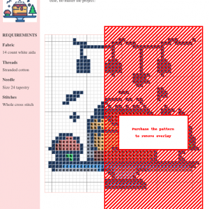 Cross stitch pattern design featuring a charming Christmas dessert. The pattern uses various colors and includes clear instructions.
