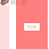 Cross stitch pattern featuring a diagonally striped design in red and white, with a small preview image of a cute soy meat cookie.