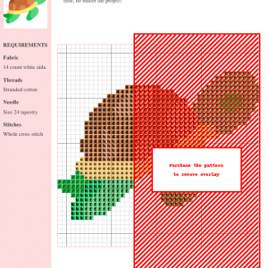 Cross stitch pattern of a charming turtle, featuring earthy tones and clear instructions. Ideal for beginners.