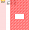 Image of an Easter cross stitch pattern featuring a diagonal red and white striped design. A color key is visible.