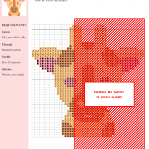 Cross stitch pattern featuring a charming giraffe design. The pattern includes color-coded symbols and clear instructions for easy stitching.