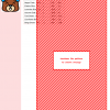 Image of a cross-stitch pattern featuring a repeating diagonal design in red and white. A small bear illustration is shown alongside a color key.