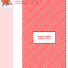 Image of a cross stitch pattern featuring a diagonal striped design in red and white, with a small goldfish illustration and color key.