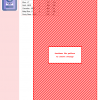 Cross stitch pattern featuring a red and white diagonal design. A small scale image of a weight scale is included in the pattern information.