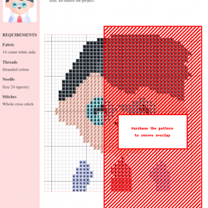 Cross-stitch pattern of a psychiatrist, featuring a detailed portrait with muted colors and clear stitch markings. The design is ideal for intermediate stitchers.