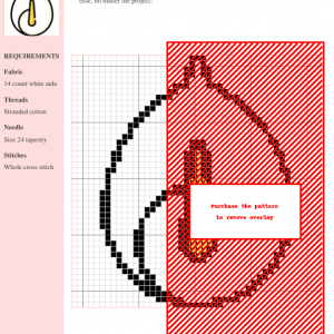 Image of a cross-stitch pattern featuring a Calla Lily, displayed on a grid with color-coded thread numbers.