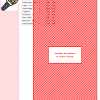 Cross stitch pattern featuring a diagonal red and white striped design, representing a microphone.