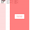 Image of a cross-stitch pattern featuring a diagonal striped design in red and white, with a small lollipop illustration and color key.