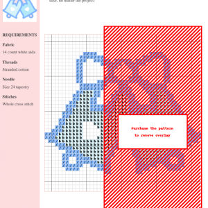 Cross-stitch pattern featuring a pair of bells, designed for 14-count white Aida fabric using stranded cotton. Includes a color key and clear instructions.