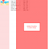 Image of a cross-stitch pattern featuring a diagonal red and white striped design suggestive of a beach scene. DMC and Anchor thread color codes are listed.