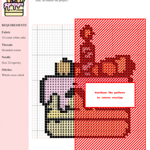 Cross stitch pattern of a cute birthday cake, featuring various colors and a simple design. Perfect for beginners.