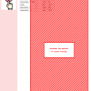 Image of a cross-stitch pattern featuring a diagonally striped heart design in red and white. DMC and Anchor thread codes are listed.