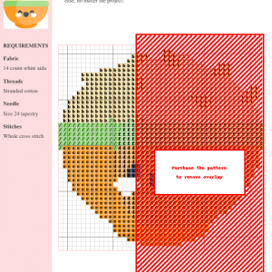 A cross-stitch pattern depicting a bowl of rice, featuring warm orange and beige tones. The pattern includes a color key and stitch count.