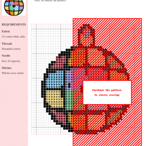 Cross stitch pattern depicting a colorful disco ball, using various shades for a vibrant effect. Pattern includes clear instructions and DMC/Anchor thread color numbers.