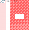 Image of a cross-stitch pattern design featuring diagonal red and white stripes, accompanied by a color key and tennis-themed icon.