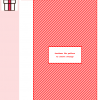 Cross stitch pattern design featuring a red and white diagonal stripe pattern. The design is suitable for gifting.