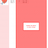 Image of a cross-stitch pattern featuring a diagonal red and white striped design. A small Cupid heart graphic is shown in a corner.