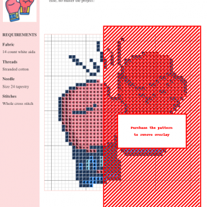 Boxing Gloves Cross Stitch Pattern
