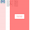 Image of a cross stitch pattern featuring a diagonal striped design in shades of red and white. A color key and DMC thread codes are also visible.