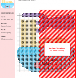 Cross stitch pattern chart for a charming bowl of noodles design, featuring pastel colors and clear stitch instructions.