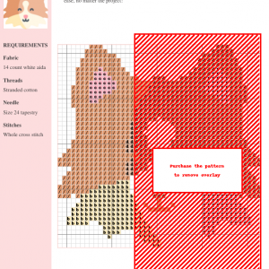 Cross stitch pattern featuring a charming Norwegian Forest Cat, showcasing a color key and stitch count details.