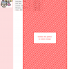 Image of a cross stitch pattern featuring a red and white diagonal striped design. A color key with DMC thread codes is also visible.