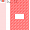 Image of a cross-stitch pattern featuring a diagonal striped design in red and white, titled 'Heart Wings'.