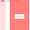 Cross stitch pattern design of a red and white striped envelope. The image shows a color key and DMC thread numbers.