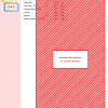 Image of a cross stitch pattern featuring a diagonal red and white striped design. DMC and Anchor floss color codes are listed.