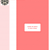 Image of a cross stitch pattern featuring a diagonal red and white striped design. The pattern includes color key and DMC thread codes.