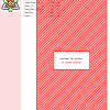 Image of a cross stitch pattern featuring a diagonal red and white striped design. The pattern includes a color key and DMC thread information.