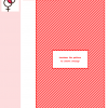 Image of a cross stitch pattern featuring a design of diagonal red stripes on a white background. The pattern uses two colors and includes DMC color codes.