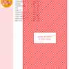 Image of a cross stitch pattern featuring a diagonal red and white striped design. DMC and Anchor floss colors are listed.