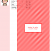 Image of a cross stitch pattern featuring a diagonal red and white striped design. DMC and Anchor thread color codes are listed.