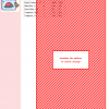 Cross stitch pattern depicting a red and white diagonal striped design, suitable for creating a calendar.