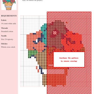 Cross-stitch pattern of a colorful flower bouquet, featuring clear instructions and DMC/Anchor thread color numbers.