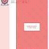 Image of a cross stitch pattern featuring a diagonal red and white striped design. DMC thread colors are listed.
