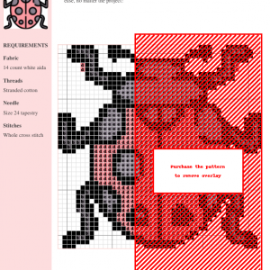 Cross stitch pattern featuring a charming ladybug design. The pattern includes a color key and instructions for DMC and Anchor threads.