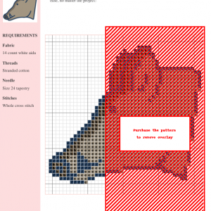 Cross stitch pattern featuring a charming wild pig design in shades of brown, gray, and red. The pattern utilizes whole cross stitch.