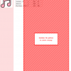 Image of a cross stitch pattern featuring a diagonal red and white design. The pattern is titled 'Musical Note'.