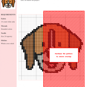 Cross stitch pattern of a cute beagle dog, featuring brown and white color scheme. Pattern includes detailed instructions and thread color chart.